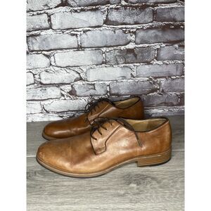 Bata Brown Leather Oxfords Derby Lace Up Rubber Sole Dress Shoes Men 47EU/14M US